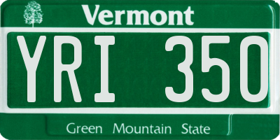 VT license plate YRI350