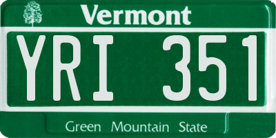 VT license plate YRI351