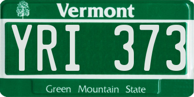 VT license plate YRI373