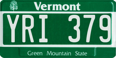 VT license plate YRI379