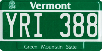 VT license plate YRI388