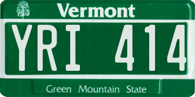 VT license plate YRI414