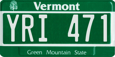 VT license plate YRI471