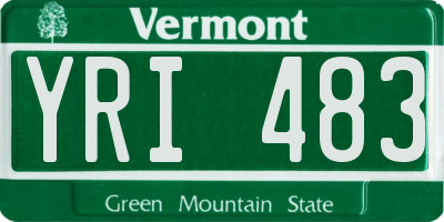 VT license plate YRI483
