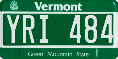 VT license plate YRI484