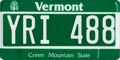 VT license plate YRI488
