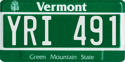 VT license plate YRI491