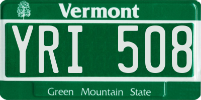 VT license plate YRI508