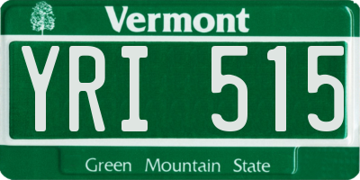 VT license plate YRI515