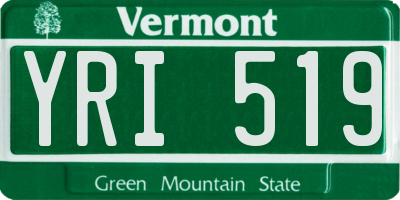 VT license plate YRI519