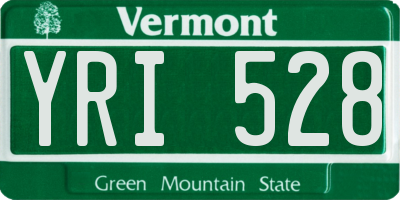 VT license plate YRI528