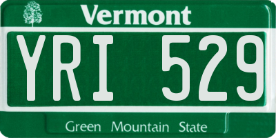 VT license plate YRI529