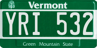 VT license plate YRI532