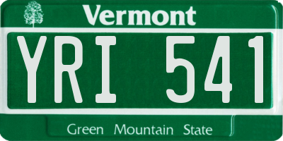 VT license plate YRI541