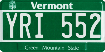 VT license plate YRI552