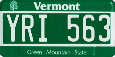 VT license plate YRI563