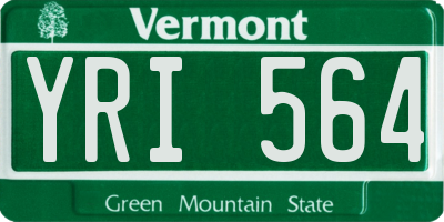 VT license plate YRI564