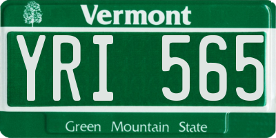 VT license plate YRI565
