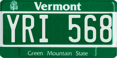VT license plate YRI568
