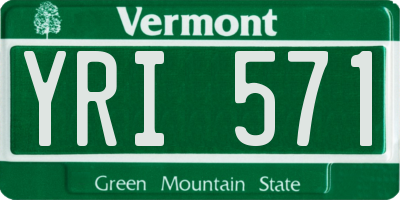 VT license plate YRI571
