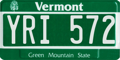 VT license plate YRI572
