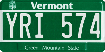VT license plate YRI574