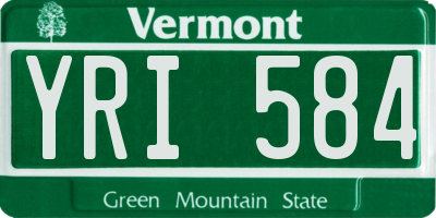 VT license plate YRI584