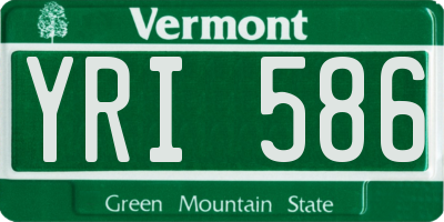 VT license plate YRI586