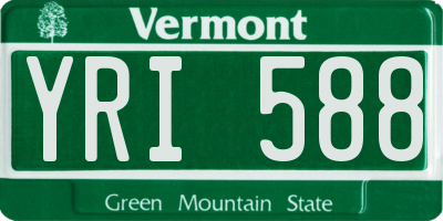 VT license plate YRI588