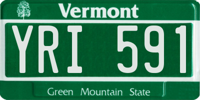 VT license plate YRI591