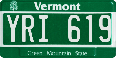 VT license plate YRI619