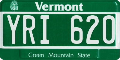 VT license plate YRI620