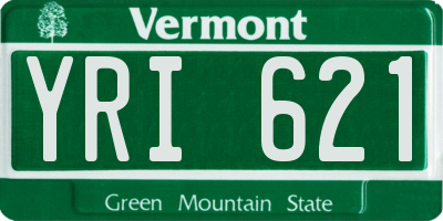 VT license plate YRI621