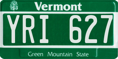 VT license plate YRI627