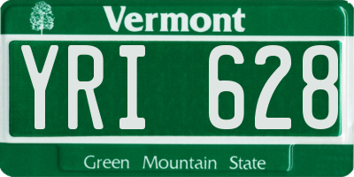 VT license plate YRI628