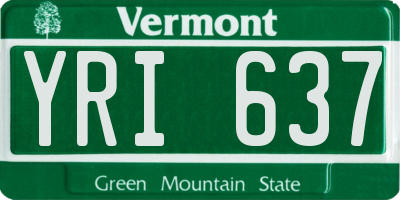 VT license plate YRI637