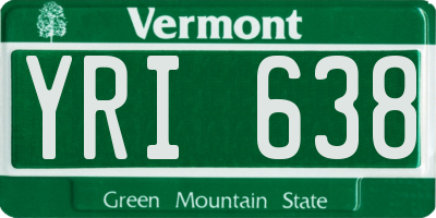 VT license plate YRI638