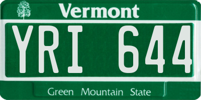 VT license plate YRI644