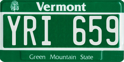 VT license plate YRI659