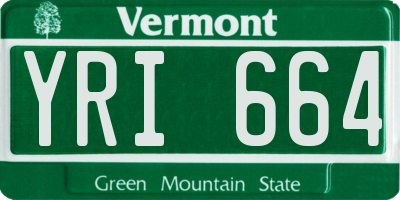 VT license plate YRI664
