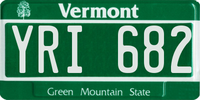 VT license plate YRI682