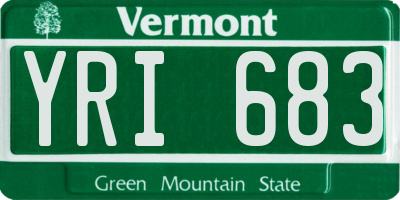 VT license plate YRI683