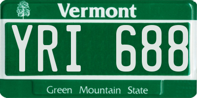VT license plate YRI688