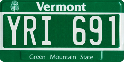 VT license plate YRI691