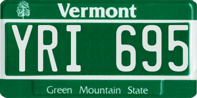 VT license plate YRI695