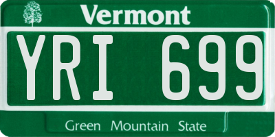 VT license plate YRI699