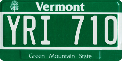 VT license plate YRI710