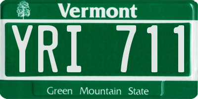 VT license plate YRI711