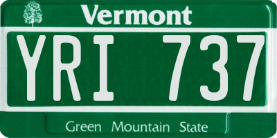 VT license plate YRI737
