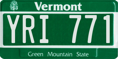 VT license plate YRI771